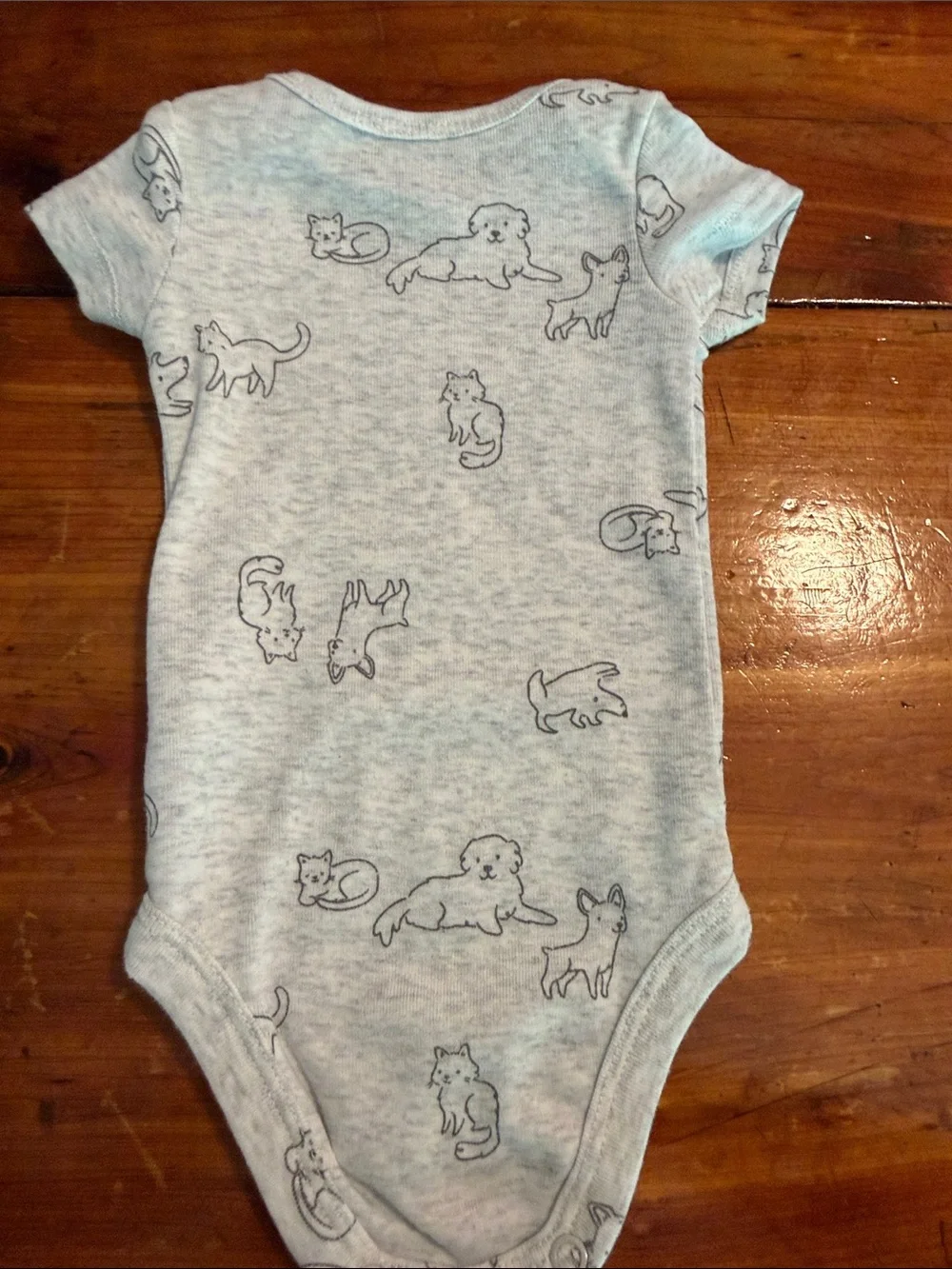 Carter's Mint Green & Heather Gray Short Sleeve Baby Onesie Set - 5 Pack